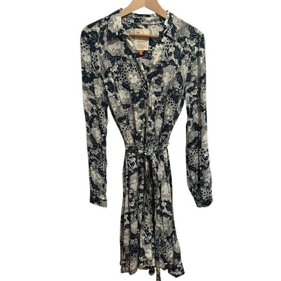 Anthropologie 34 of 52 Conversations Colloquial Shirt Dress Size 12 Floral Face - Picture 4 of 9